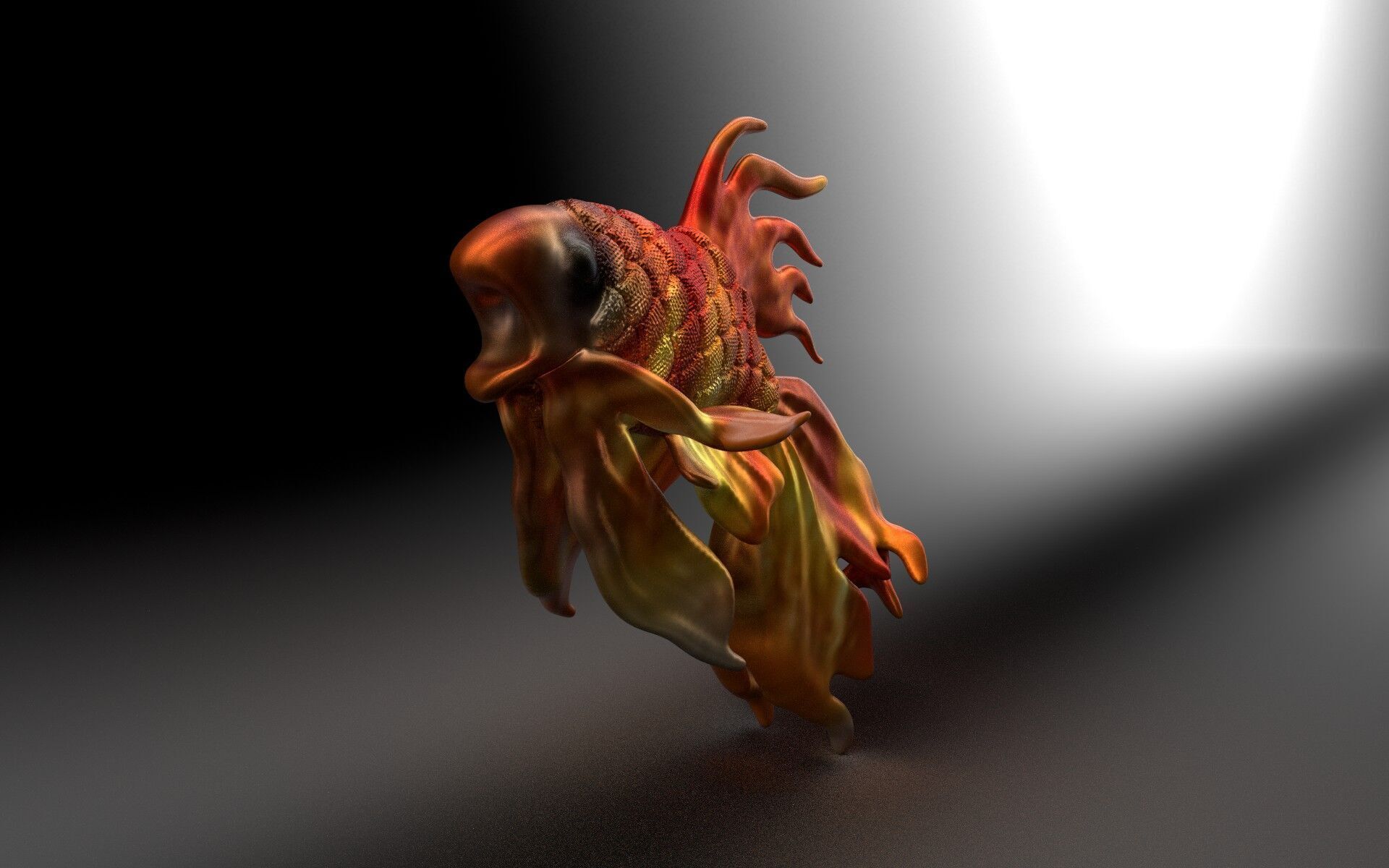 UV UNwrapped Textured Fish Model 3D print model_6