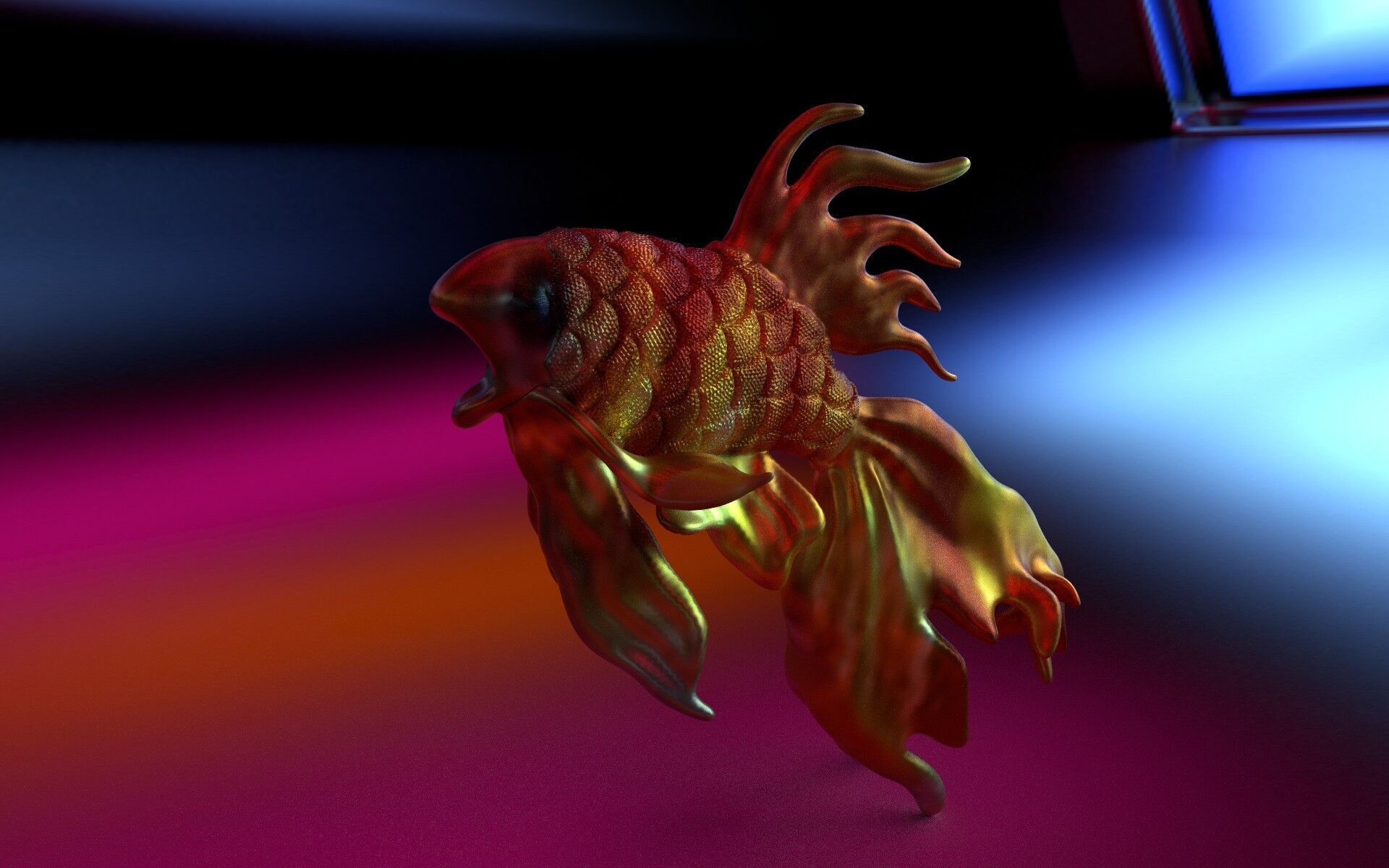 UV UNwrapped Textured Fish Model 3D print model_5