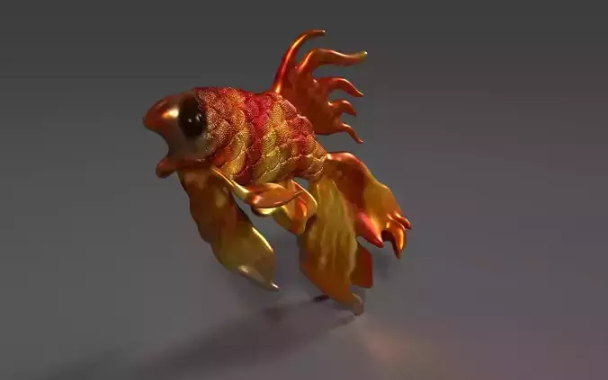 UV UNwrapped Textured Fish Model 3D print model