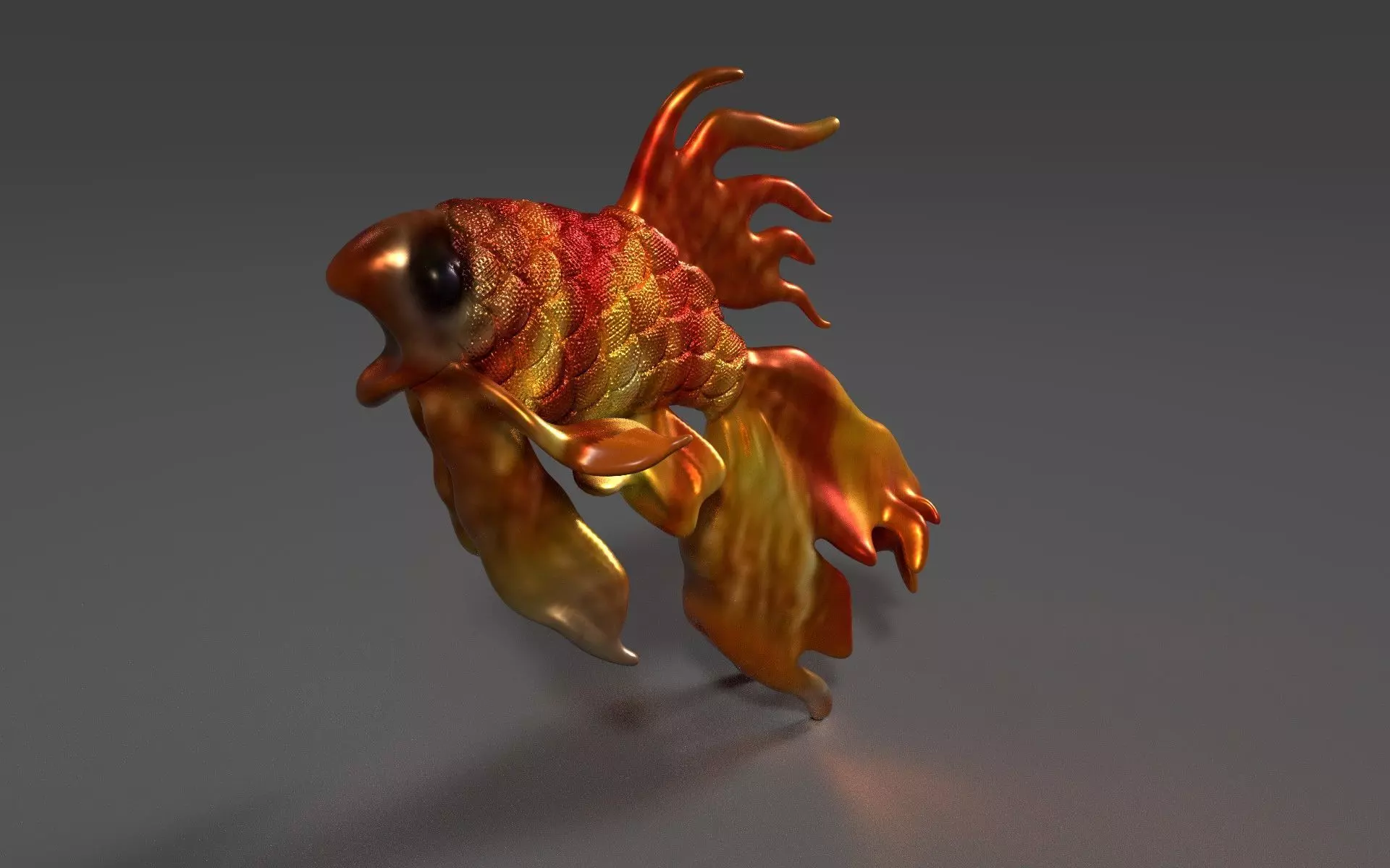 UV UNwrapped Textured Fish Model 3D print model_0
