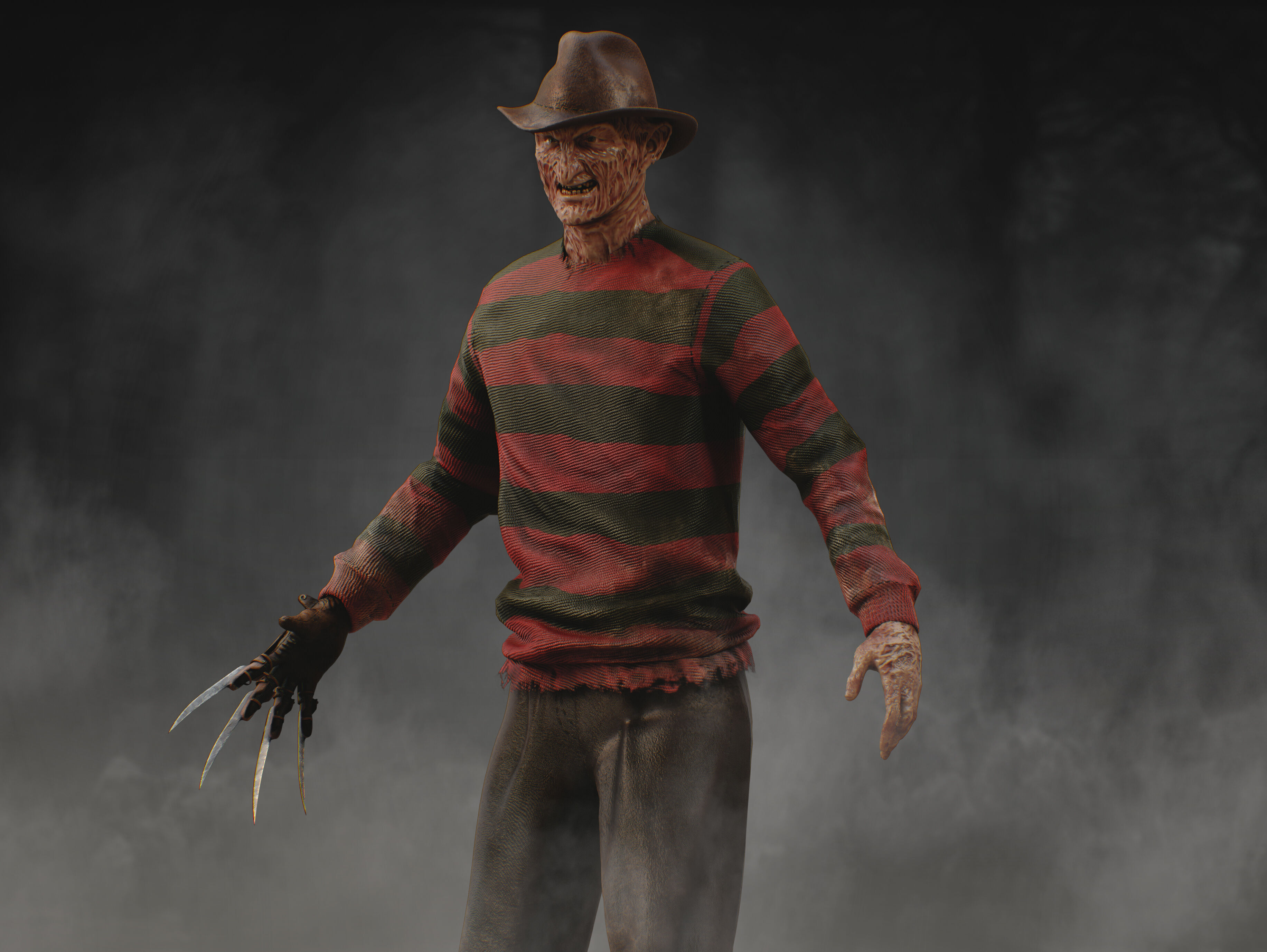 Freddy Krueger Low-poly 3D model_5