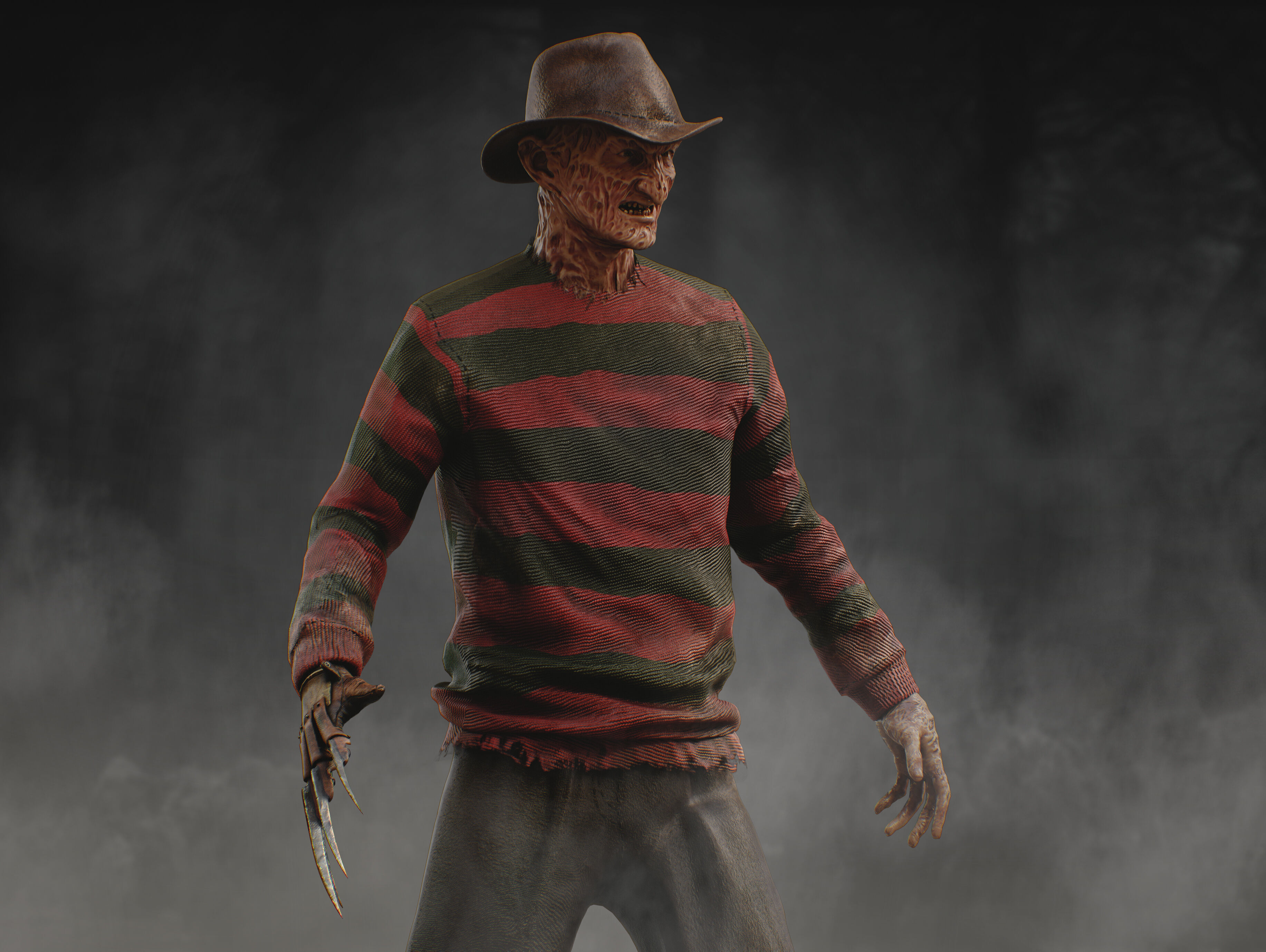 Freddy Krueger Low-poly 3D model_6
