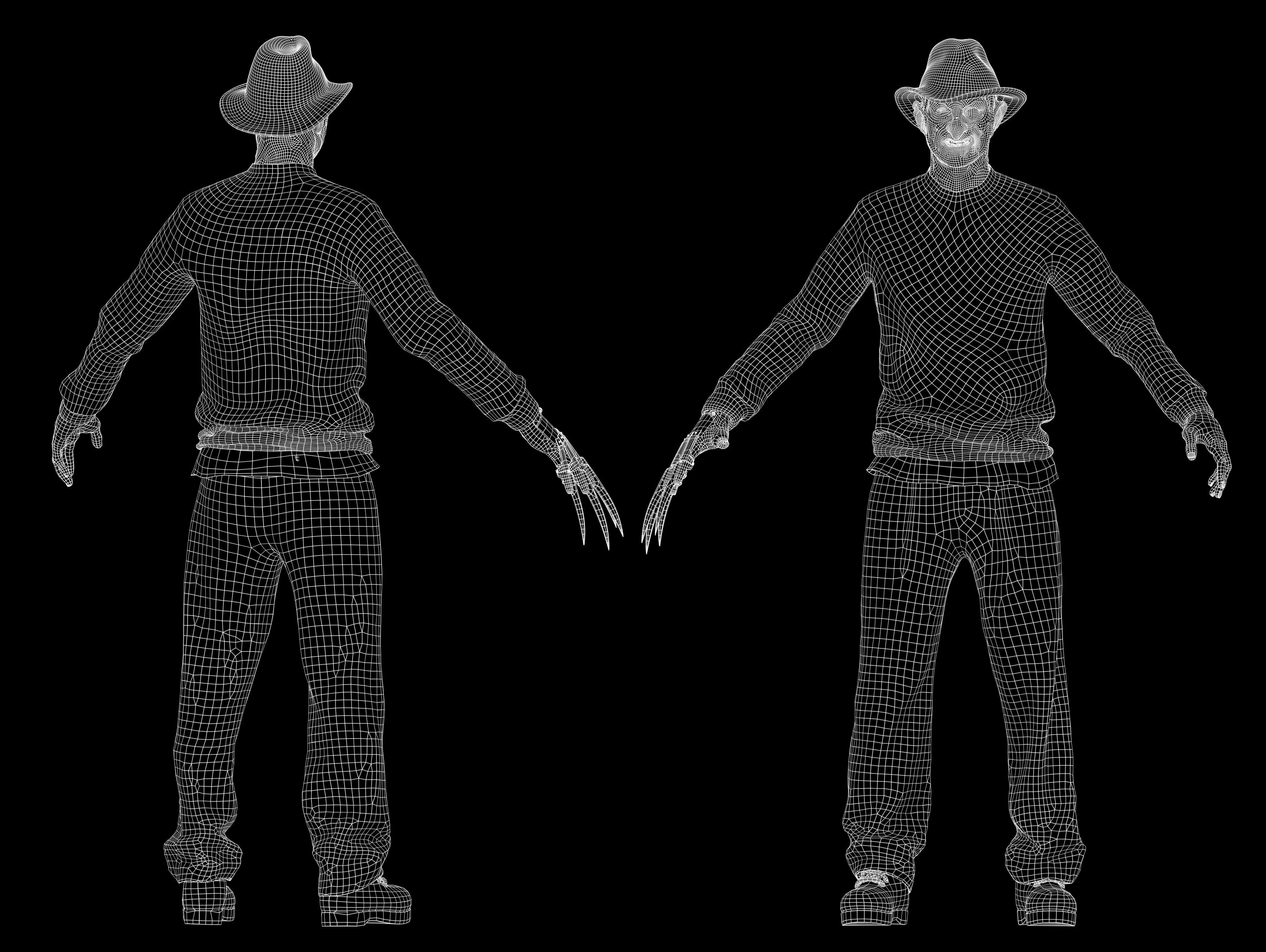 Freddy Krueger Low-poly 3D model_12