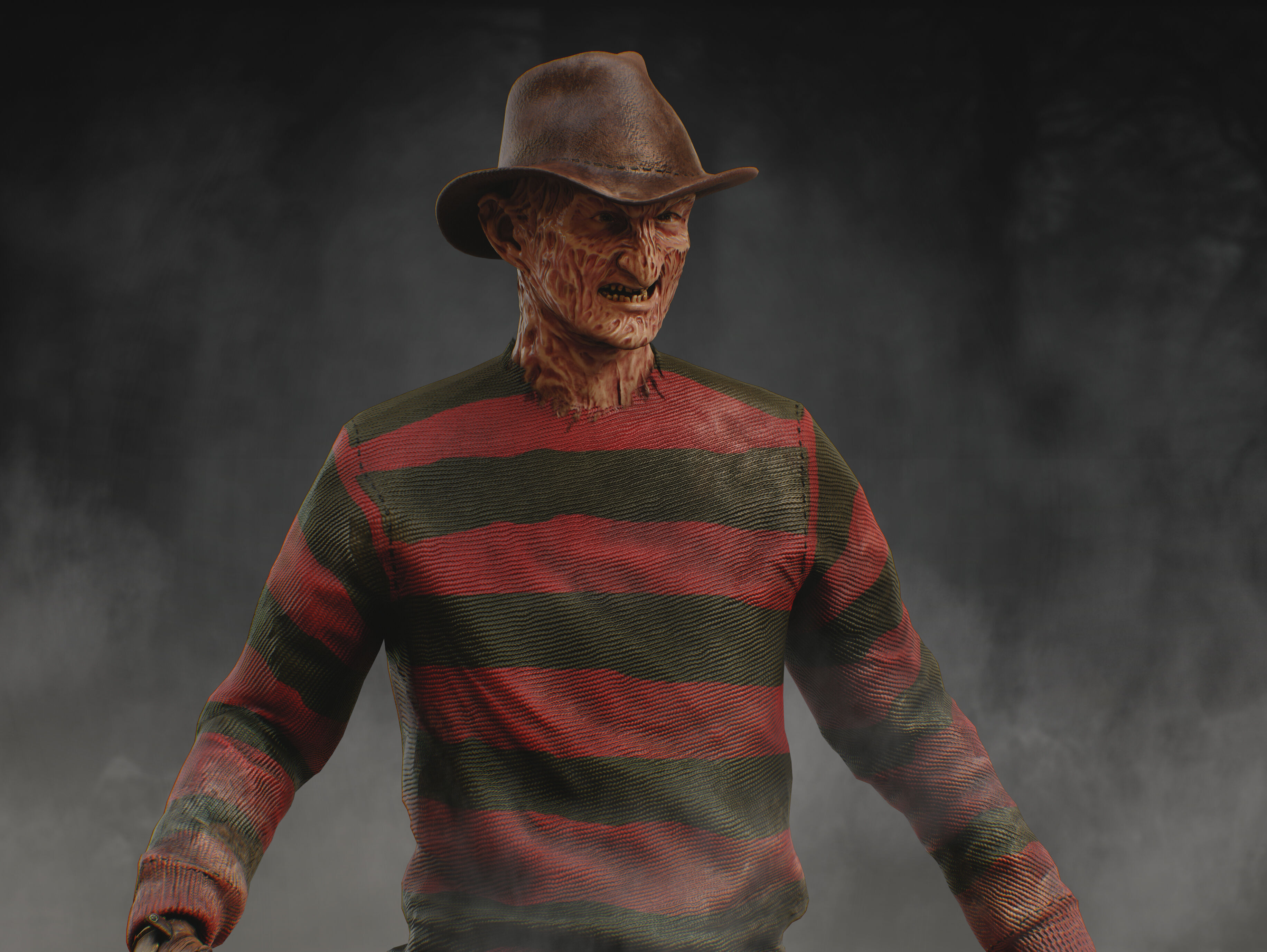 Freddy Krueger Low-poly 3D model_8