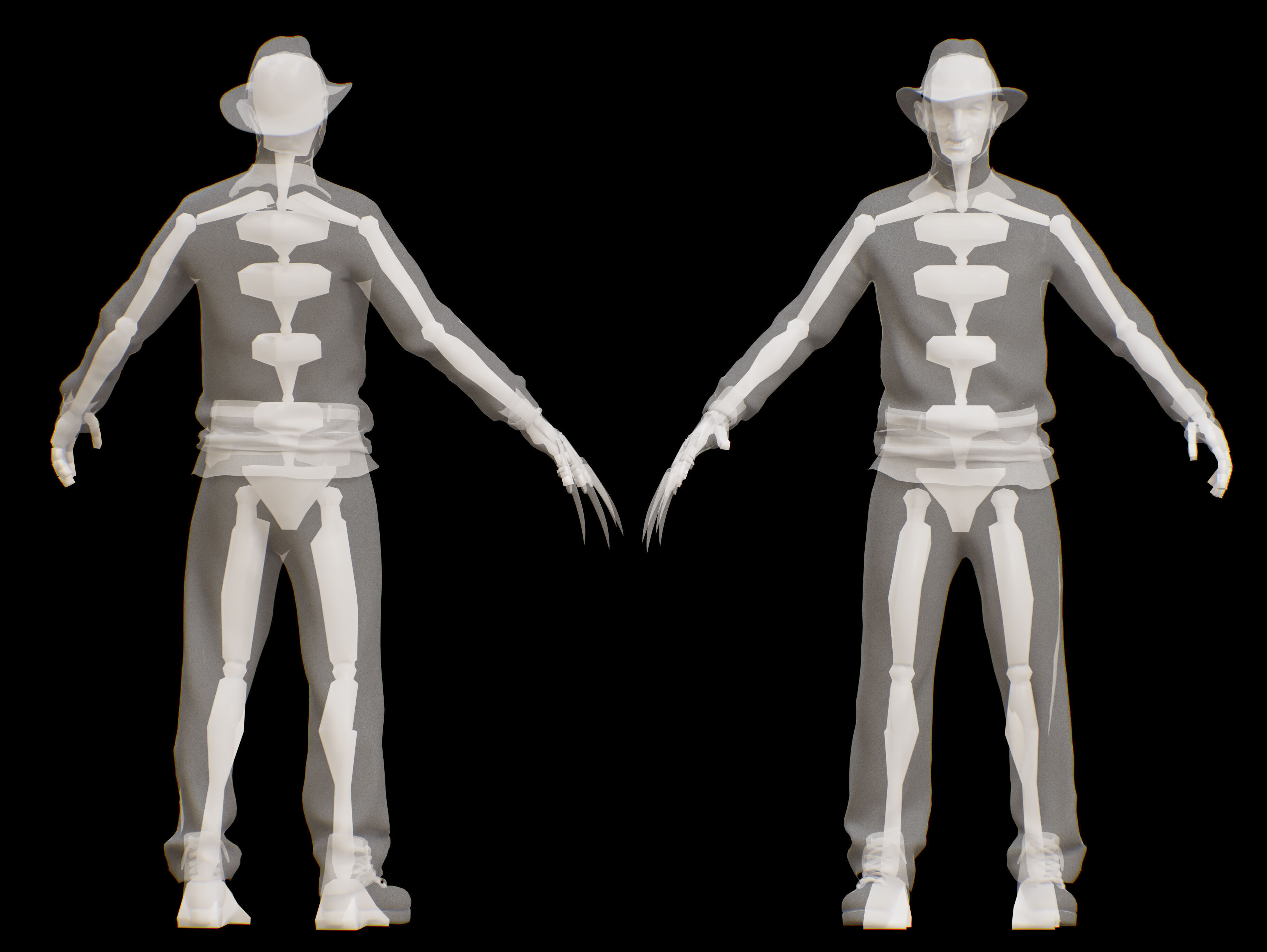 Freddy Krueger Low-poly 3D model_13