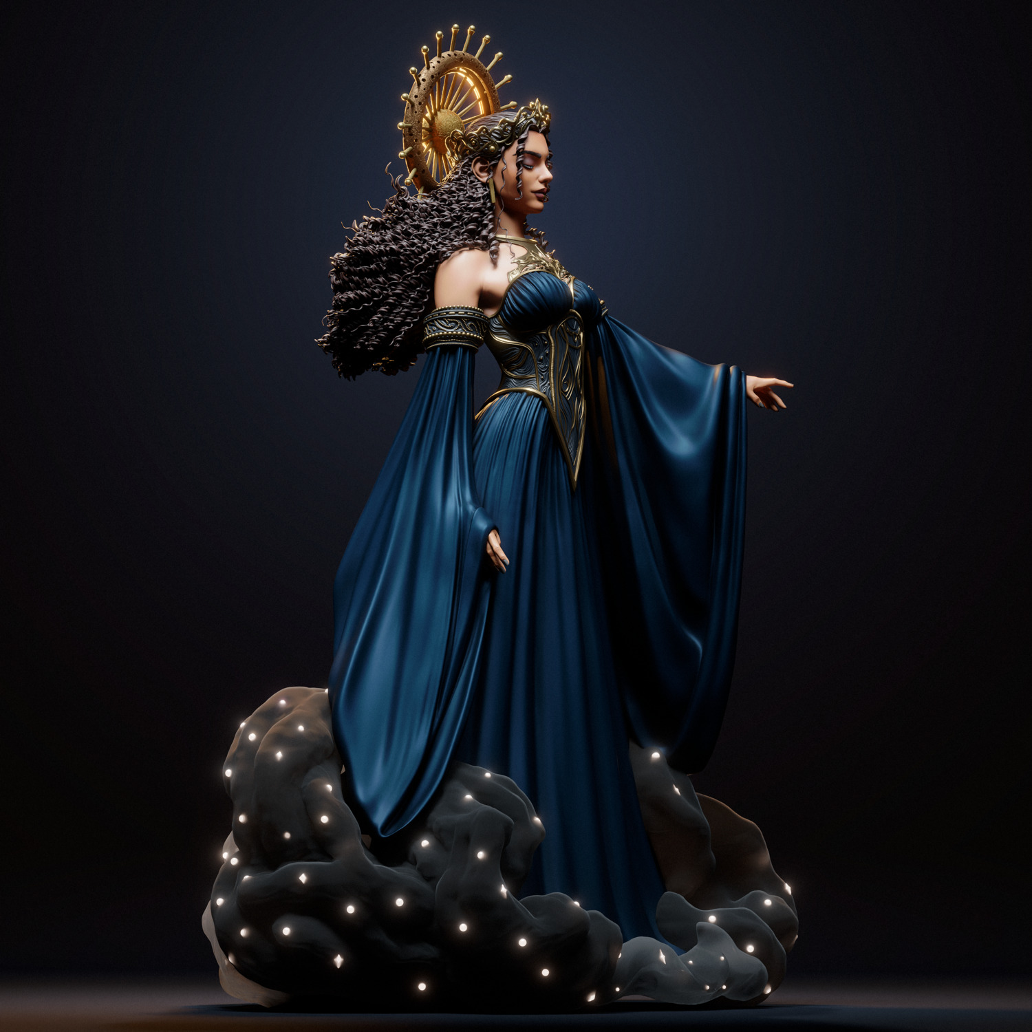 Nyx Godess of the Night 3D Print 3D print model_3