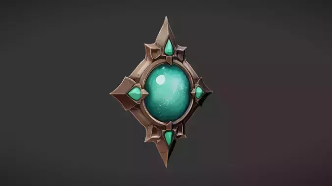ornate gem with green accents