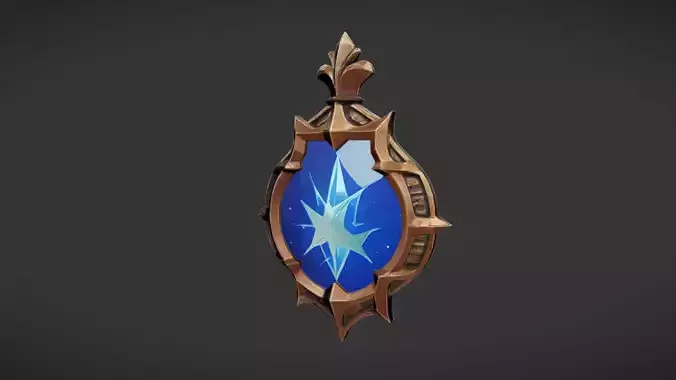 ornate blue magical emblem