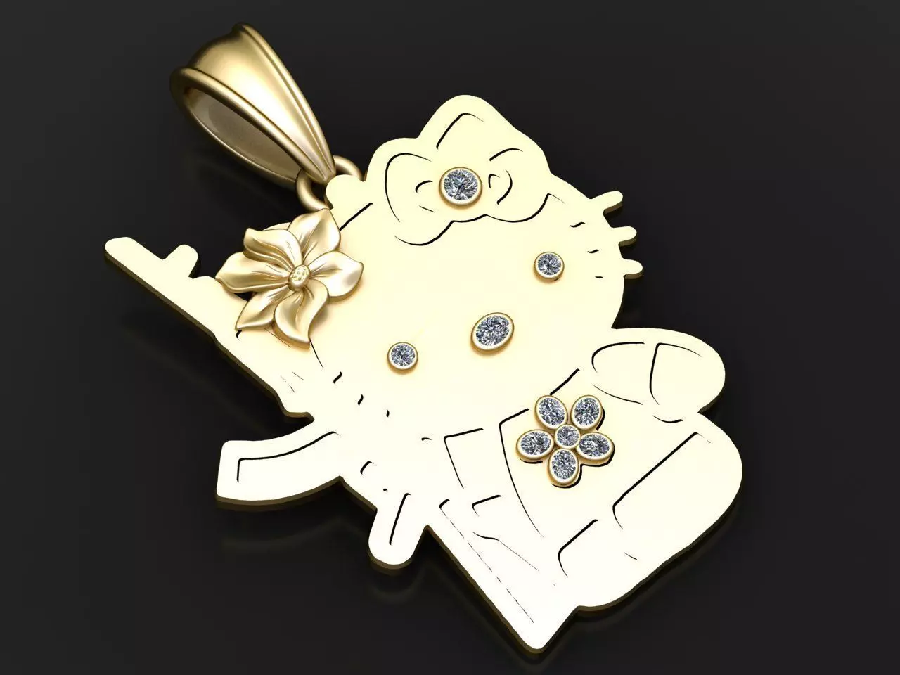 CAT BABY PENDANT 3D PRINTABLE MODEL 3D print model