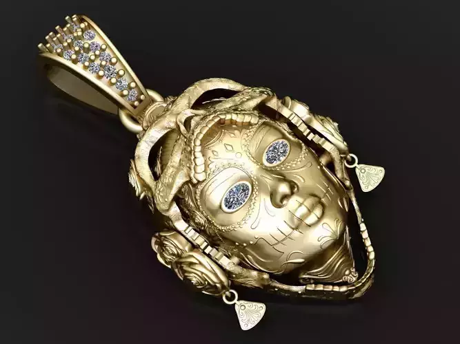 FEMALE FACE PENDANT 3D PRINTABLE MODEL 