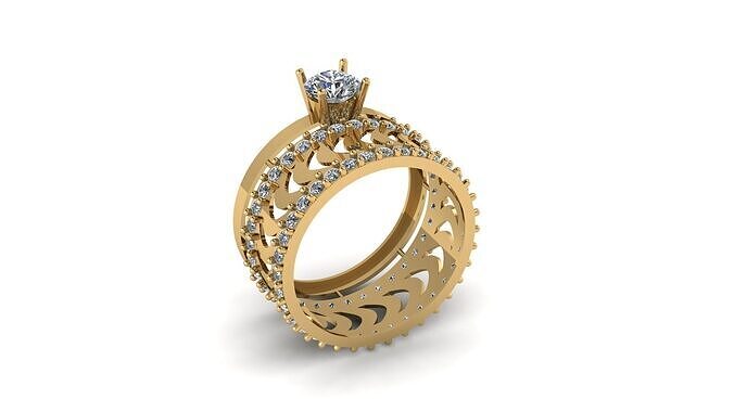 Daimond ring round 3D print model