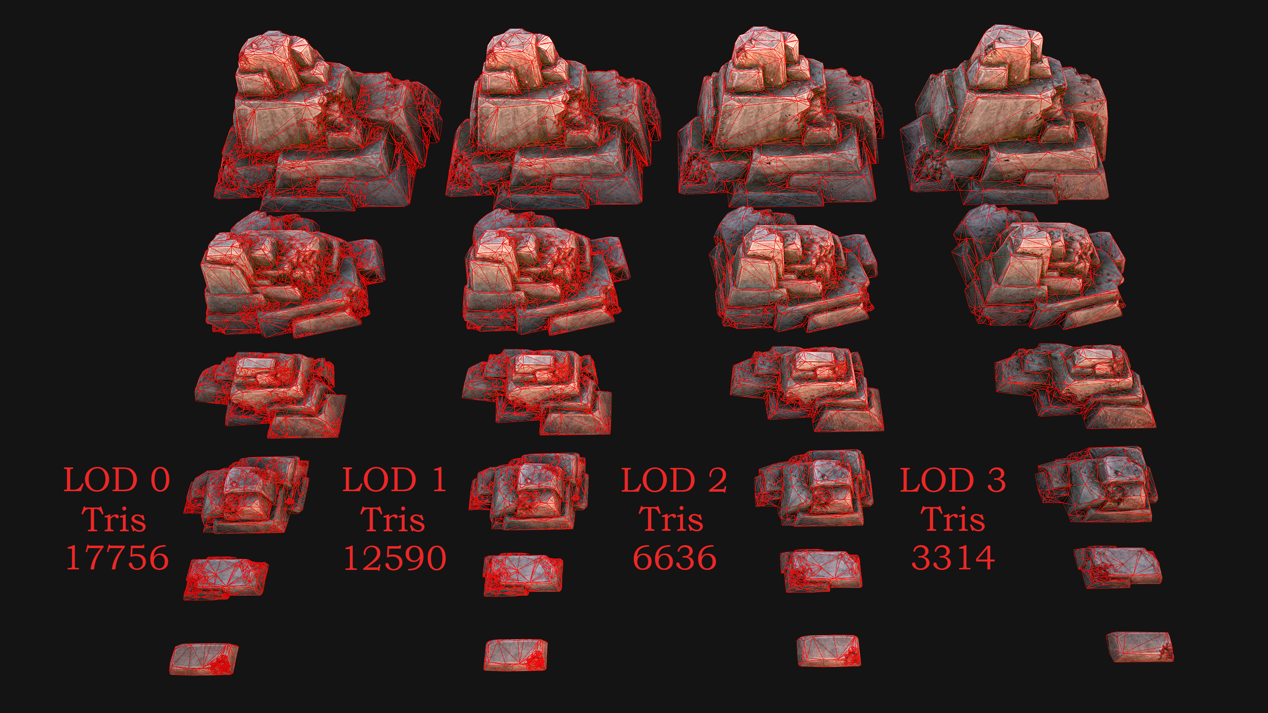 Medieval Stone Ore Mine Low-poly 3D model_9