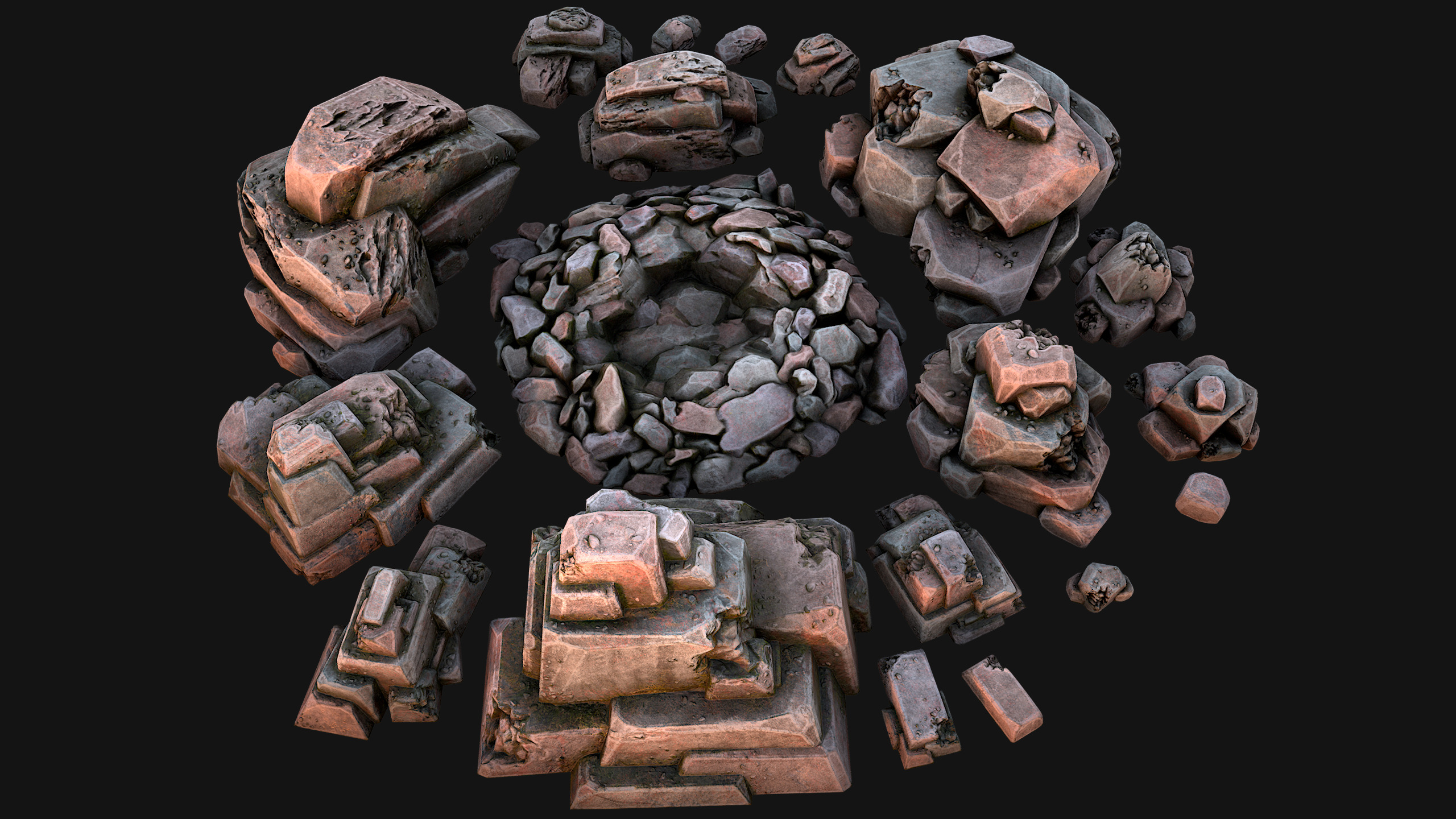Medieval Stone Ore Mine Low-poly 3D model_21