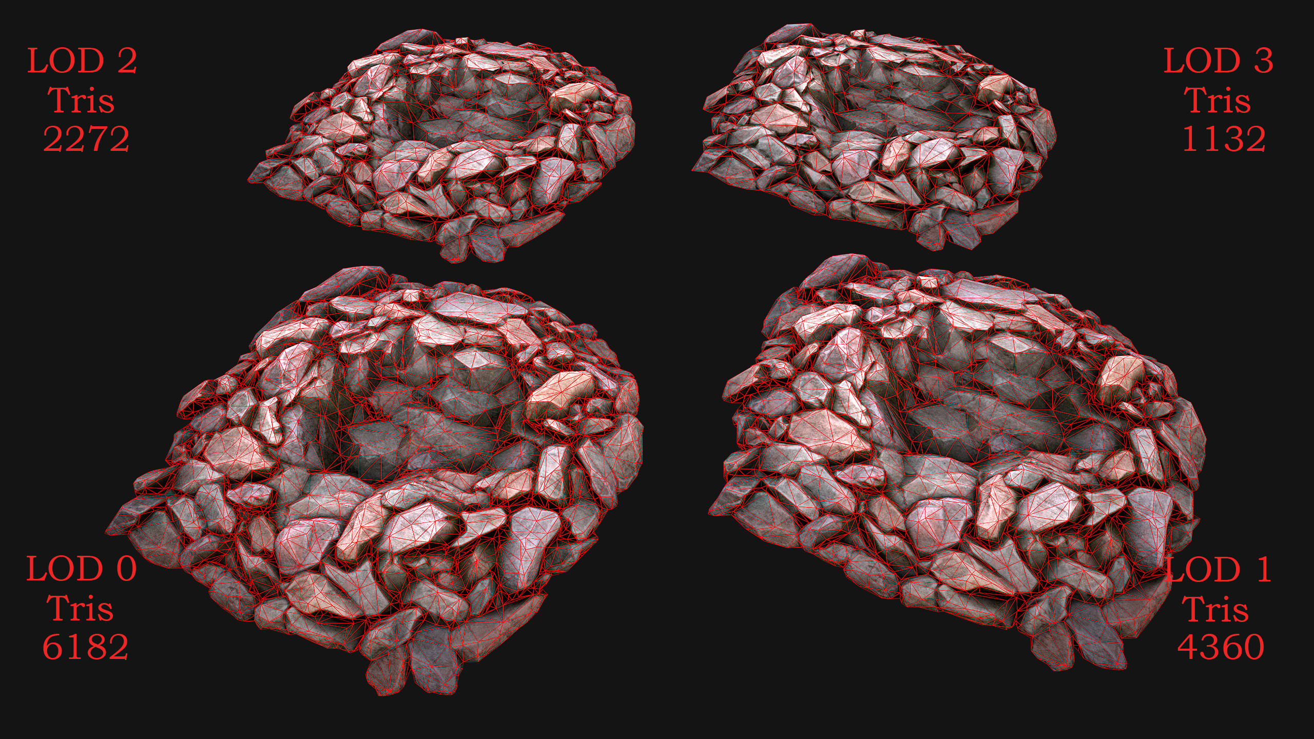 Medieval Stone Ore Mine Low-poly 3D model_8