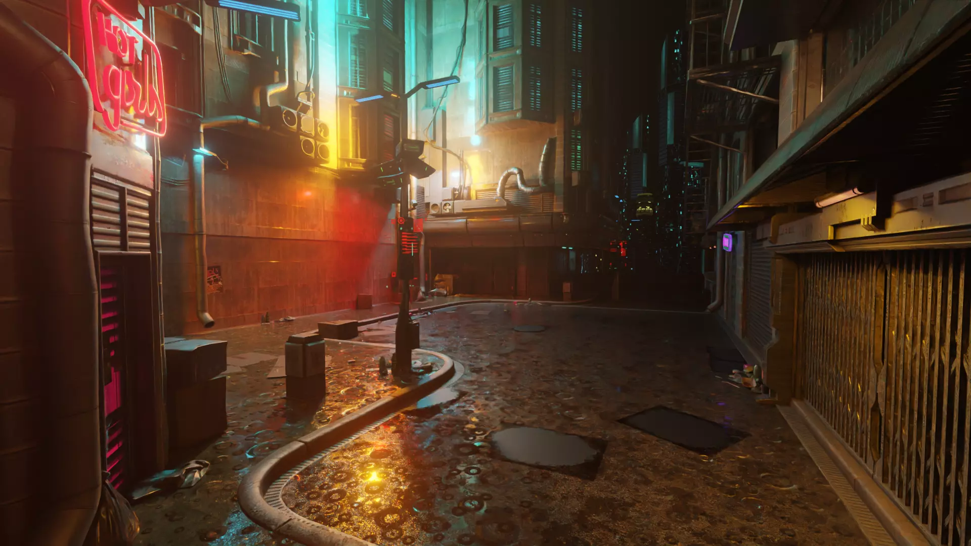 Retro Cyberpunk Atmosphere Street 3D model_0