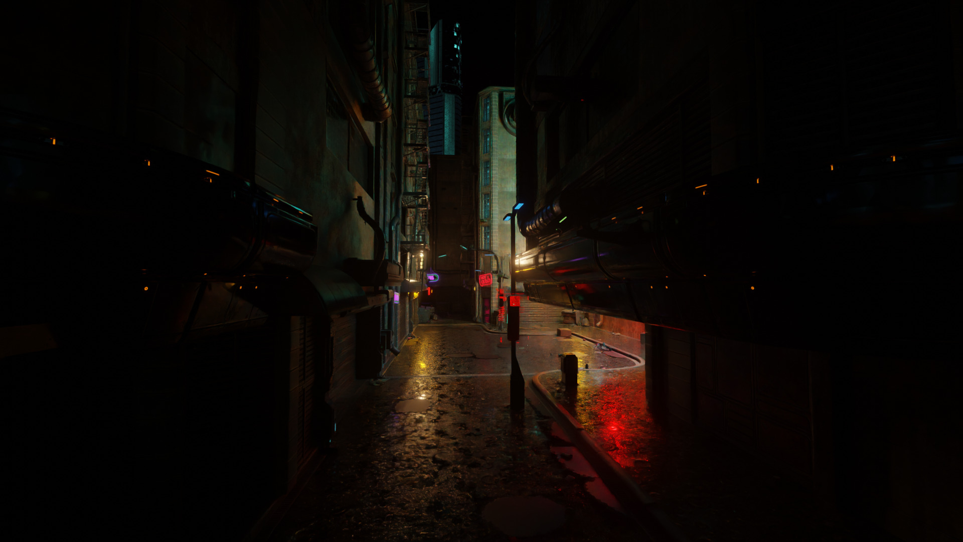 Retro Cyberpunk Atmosphere Street 3D model_3