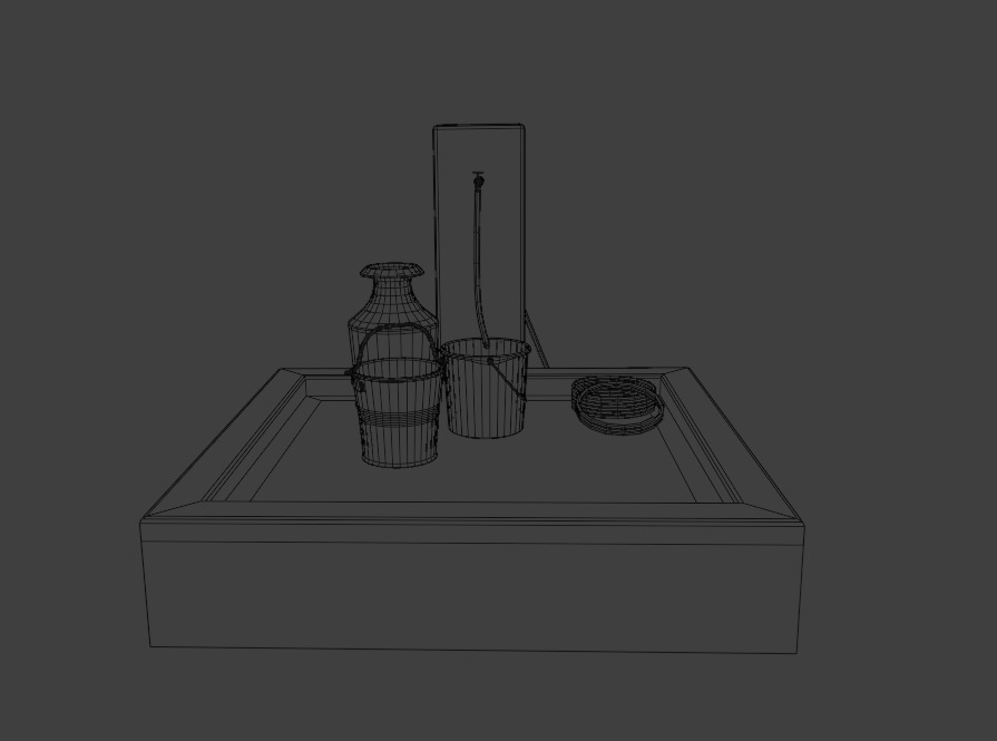 Tap Water and Bucket Low-poly 3D model_5