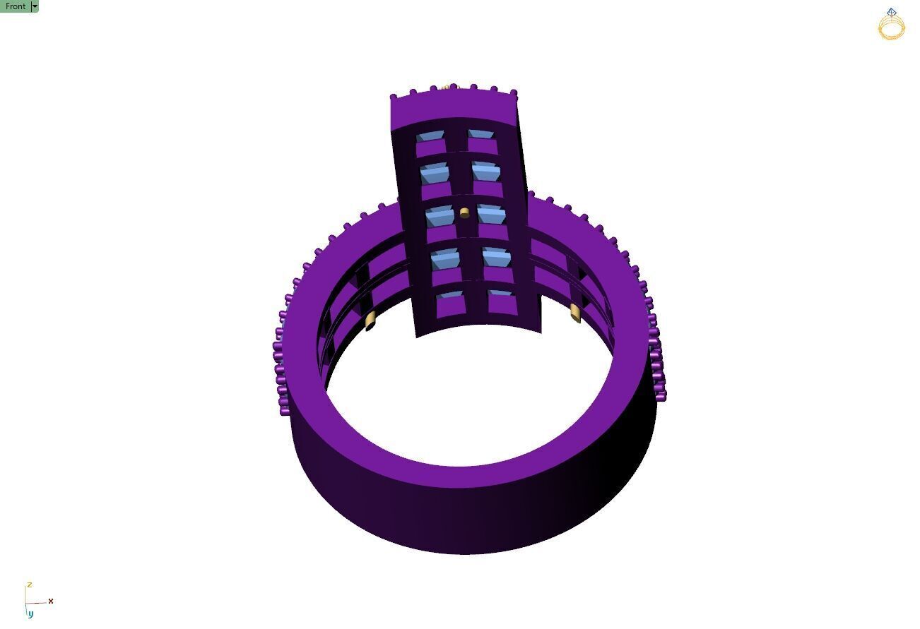 Custom Jesus Cross Ring With Baguette Diamonds - Religion Ring 3D print model_10