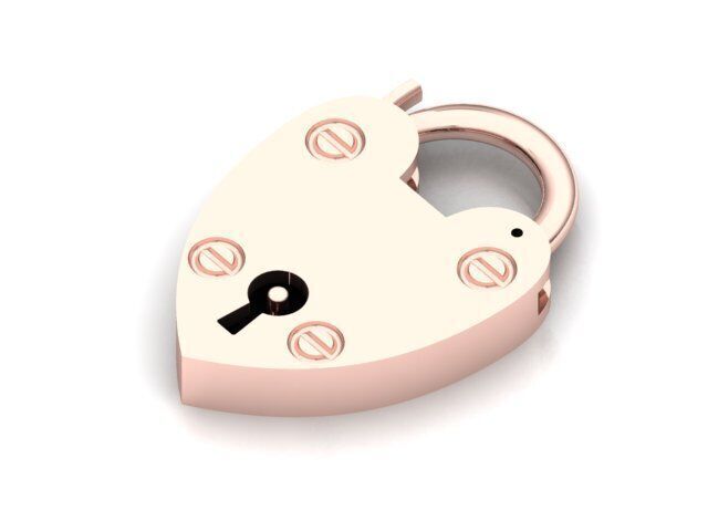 Heart padlock 3D print model_6
