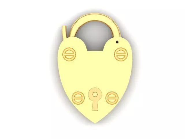 Heart padlock 3D print model_0