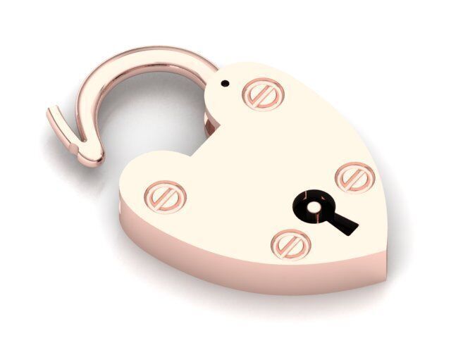 Heart padlock 3D print model_7