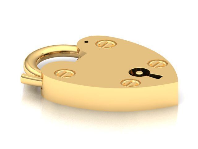 Heart padlock 3D print model_2