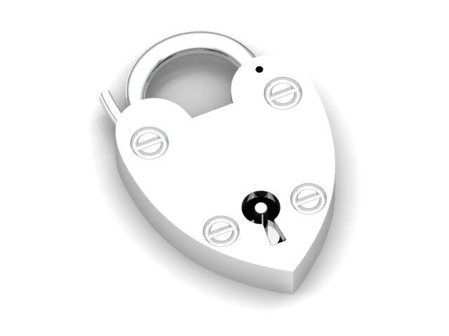 Heart padlock 3D print model_5