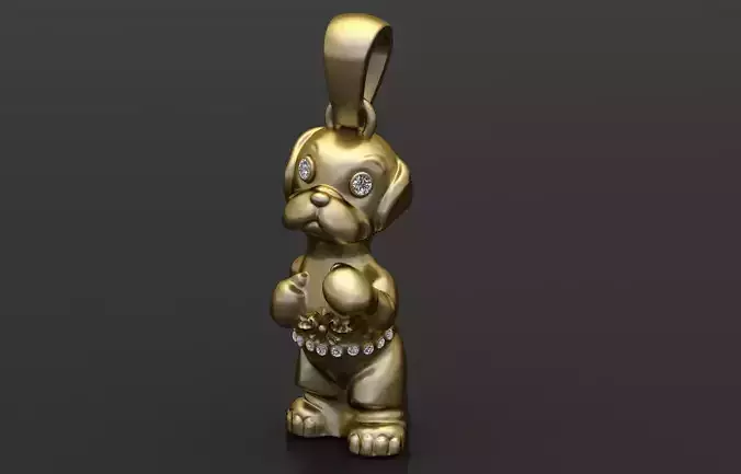 DOG ANIMAL PENDANT 3D PRINTABLE MODEL
