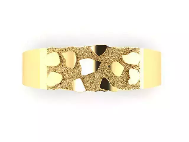 Mens Gold Bling Nugget Ring 