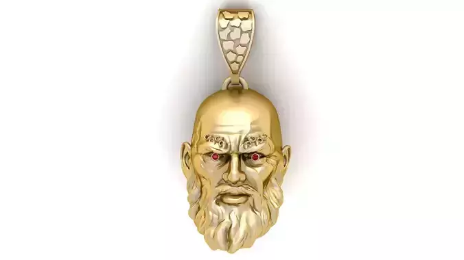 HUMAN FACE PENDANT 3D PRINTABLE MODEL  3D print model