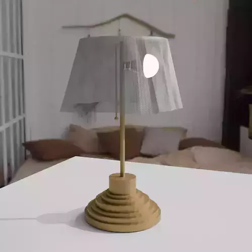Rustic Desk Lamp Low-poly 3D model