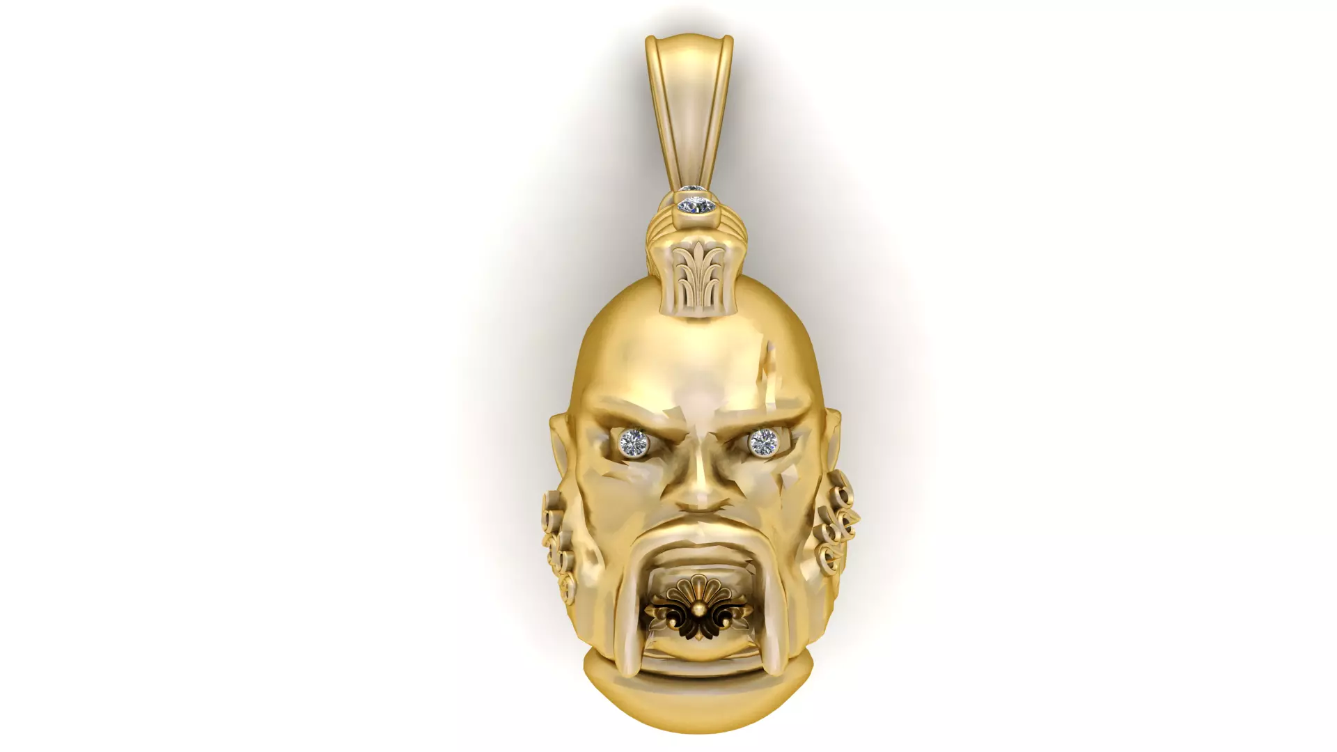 HART GODEN FACE PENDANT 3D PRINTABLE MOEDEL 3D print model