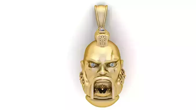 HART GODEN FACE PENDANT 3D PRINTABLE MOEDEL  3D print model