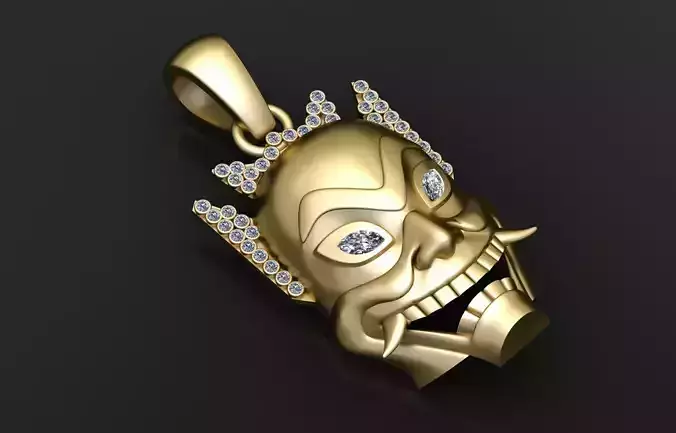 DEVIL FACE MASK PENDANT 3D PRINTABLE MODEL