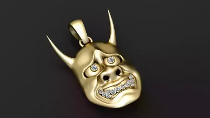 DEMON FACE MASK PENDANT 3D PRINTABLE MODEL