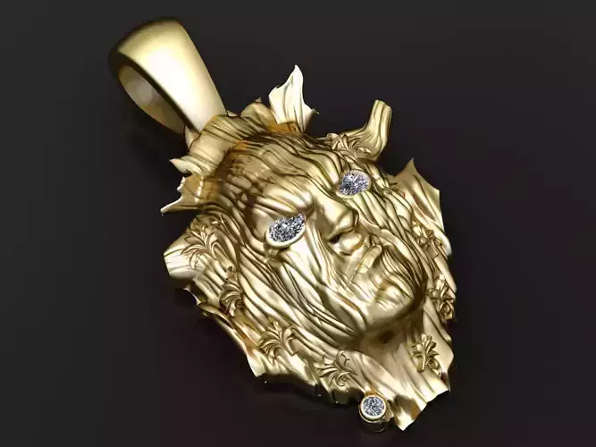 WOODEN MEN FACE PENDANT 3D PRINTABLE MODEL