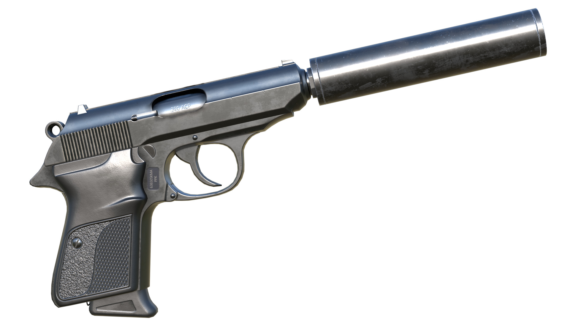 Walther PPK Low-poly 3D model_4