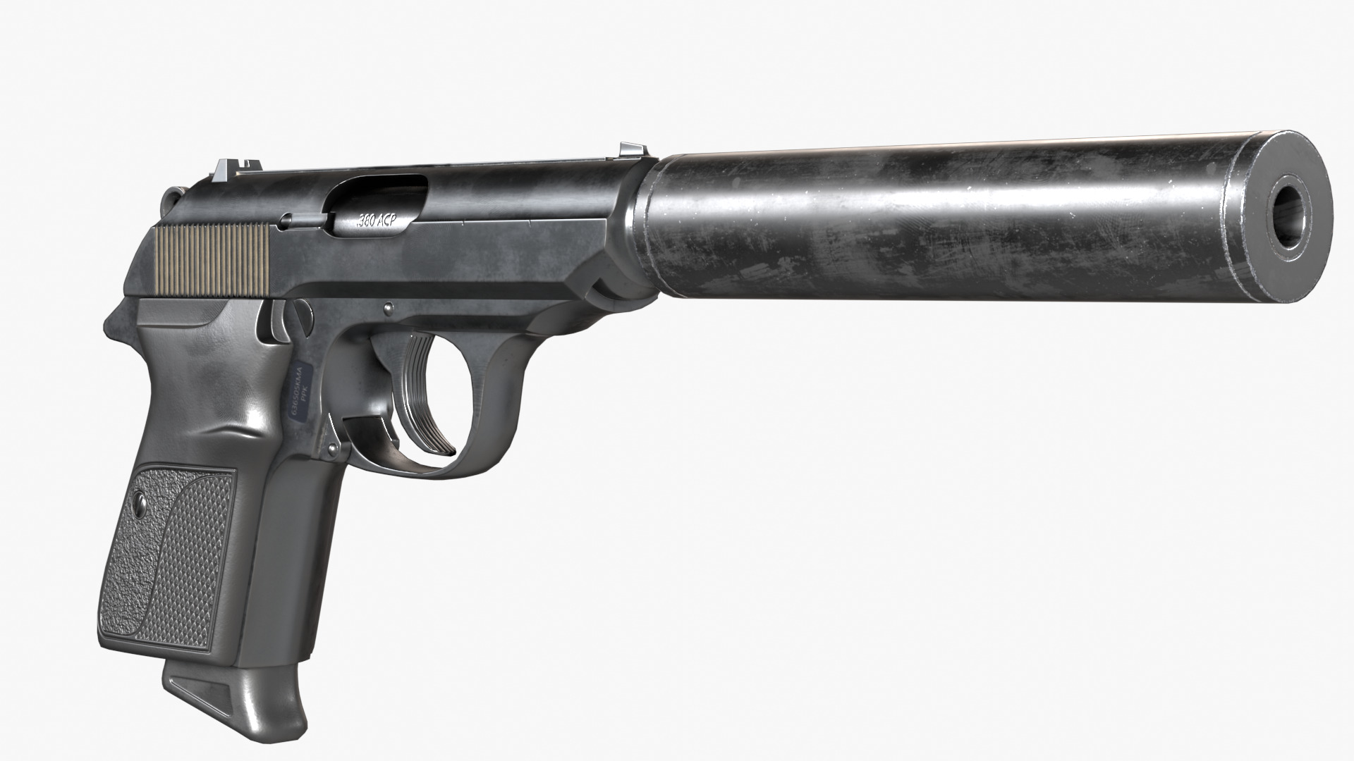 Walther PPK Low-poly 3D model_12