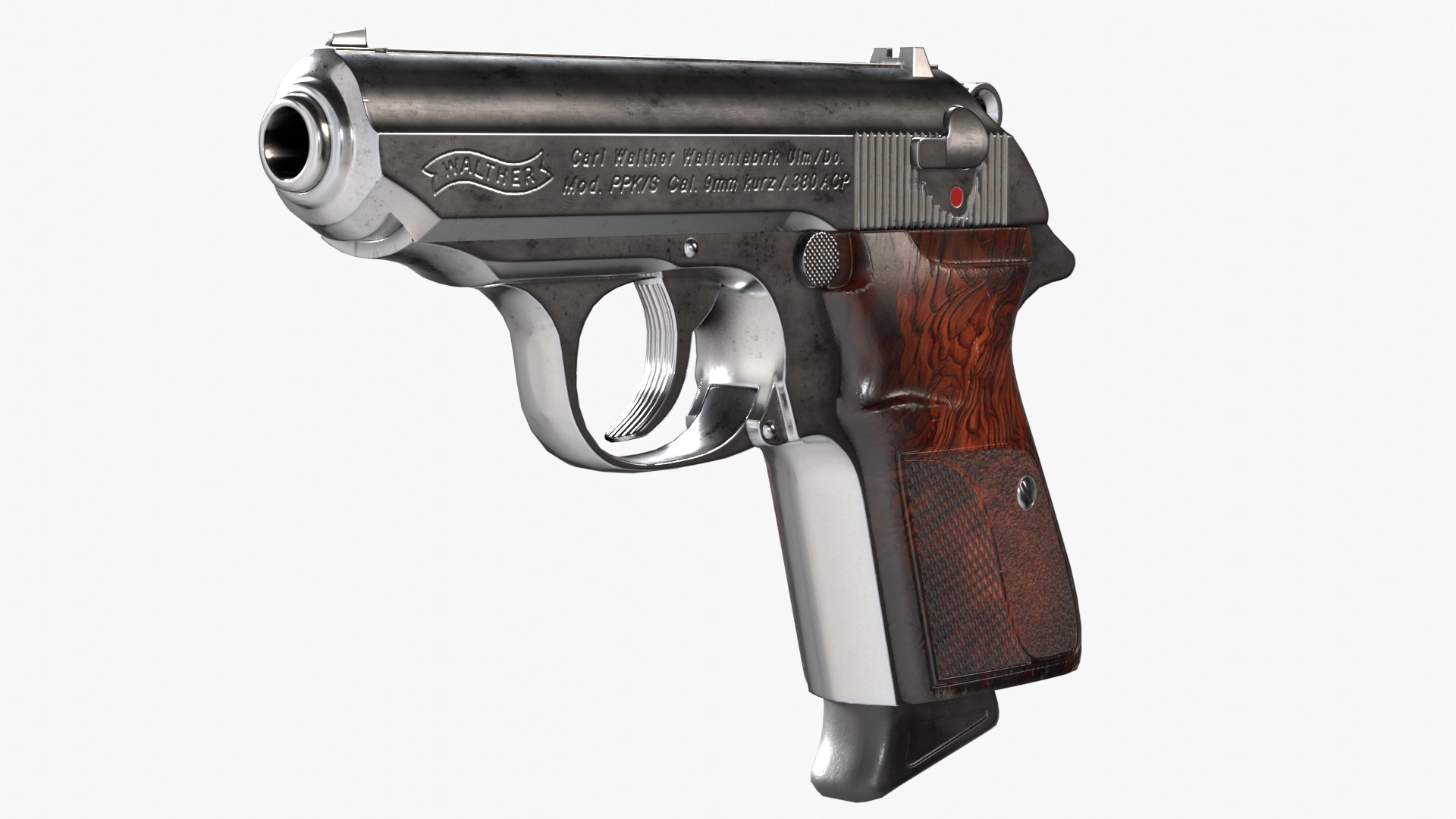 Walther PPK Low-poly 3D model_11