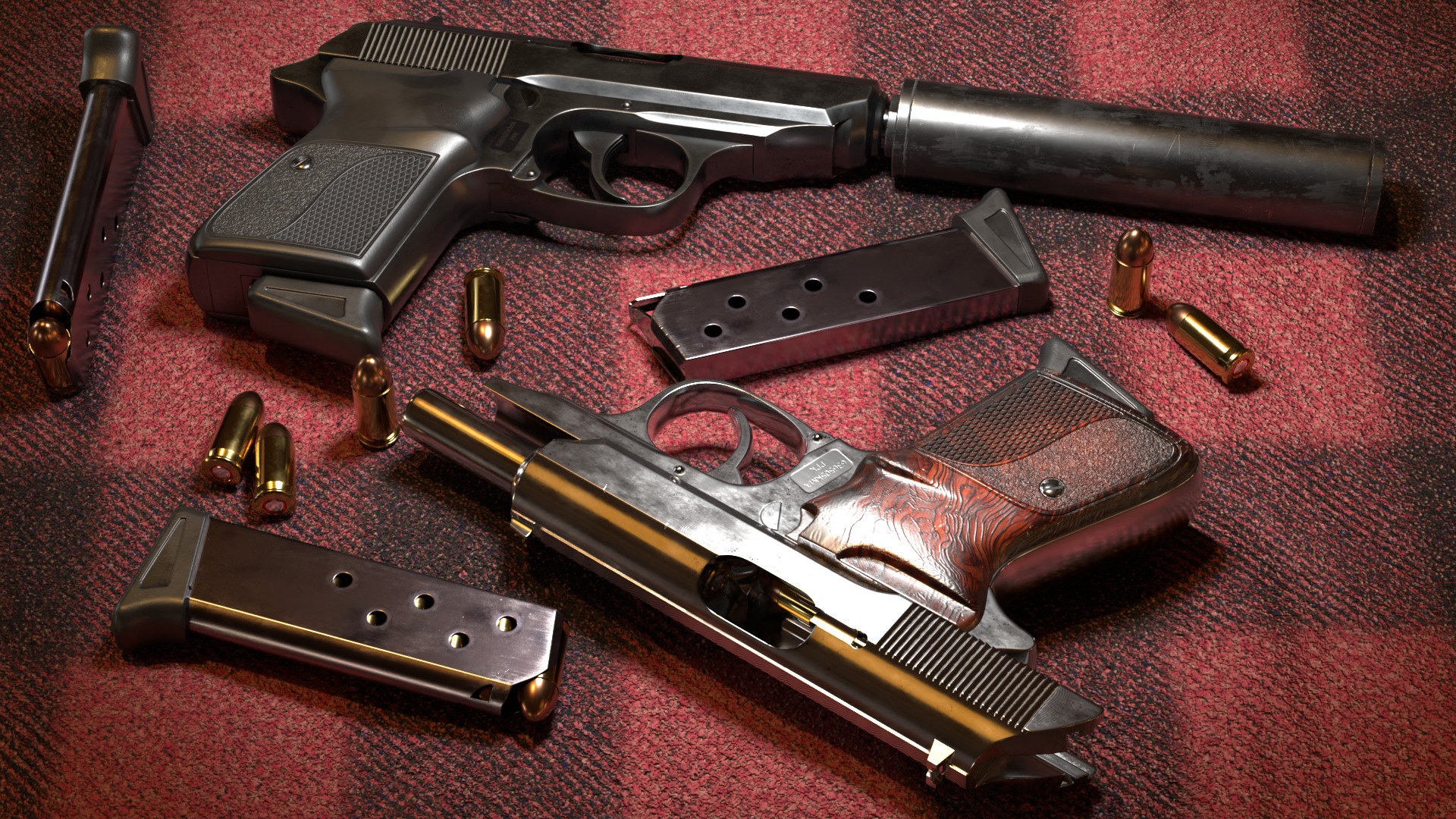 Walther PPK Low-poly 3D model_1