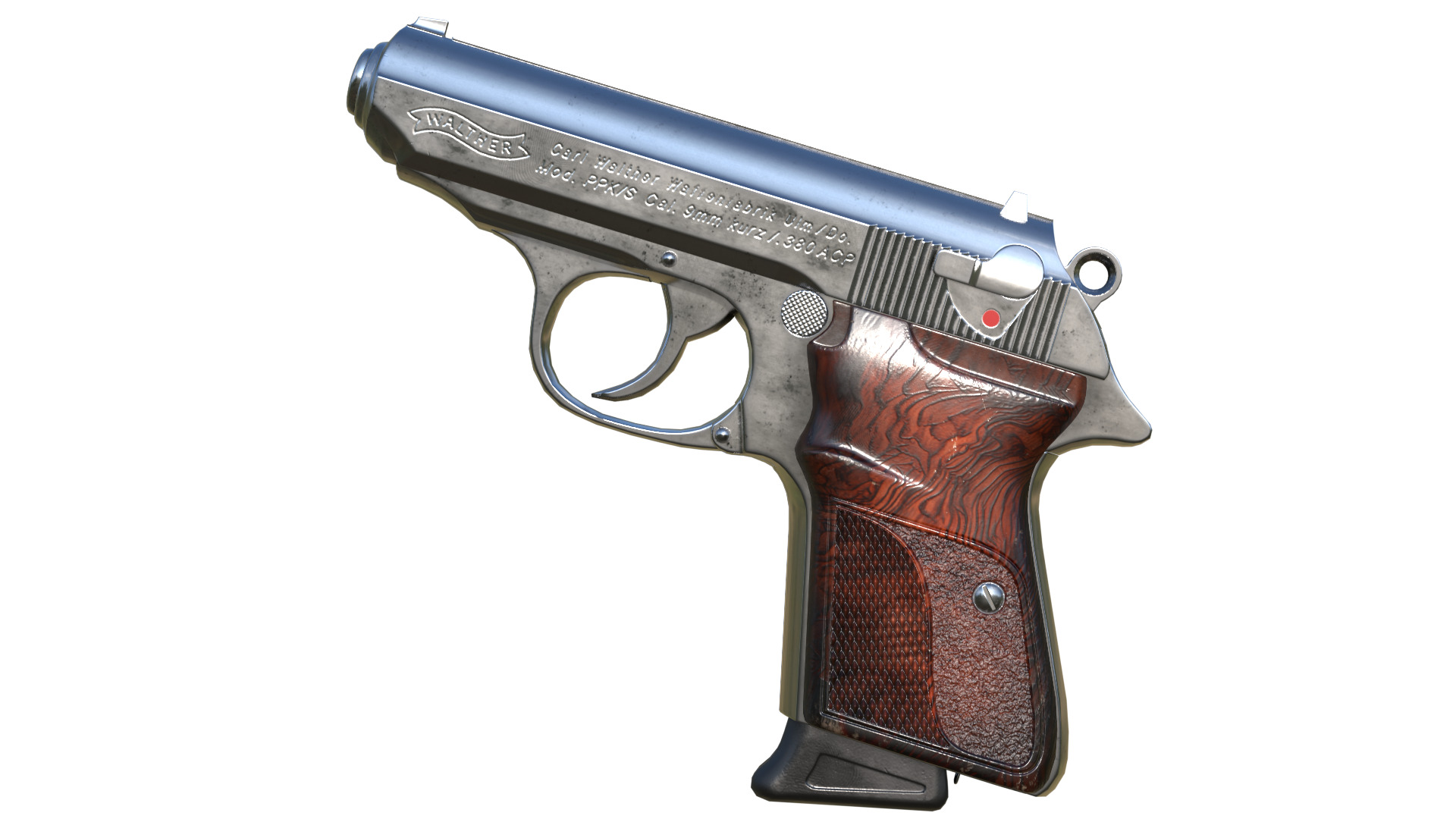 Walther PPK Low-poly 3D model_3