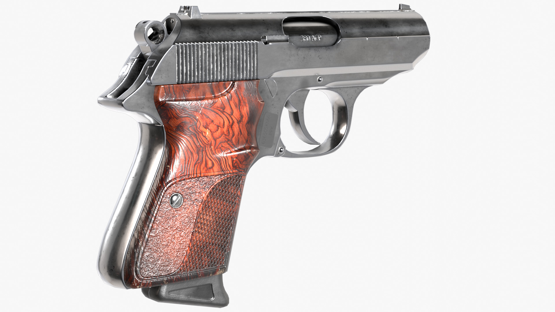 Walther PPK Low-poly 3D model_9