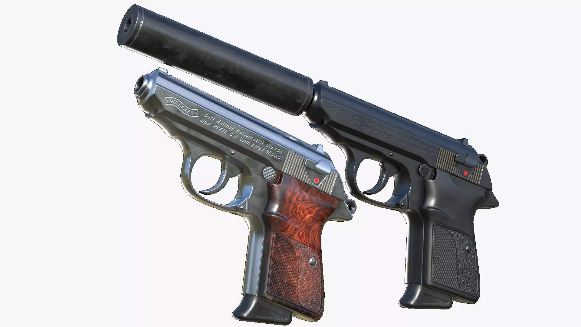 Walther PPK Low-poly 3D model_0