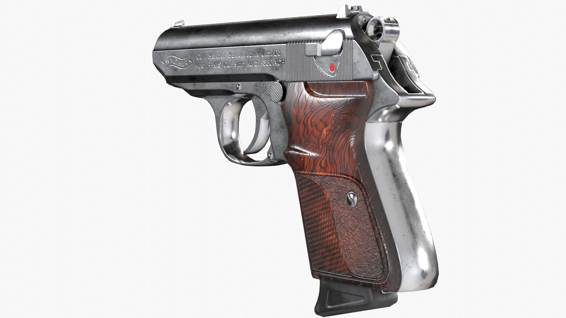 Walther PPK Low-poly 3D model_7