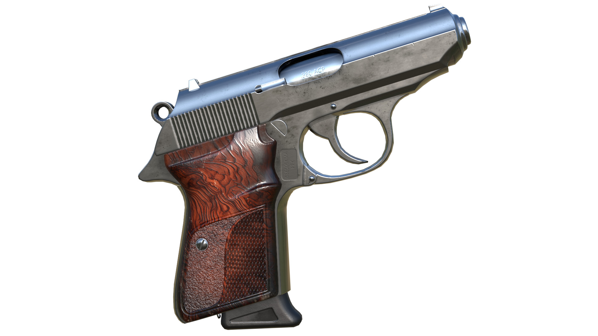 Walther PPK Low-poly 3D model_5