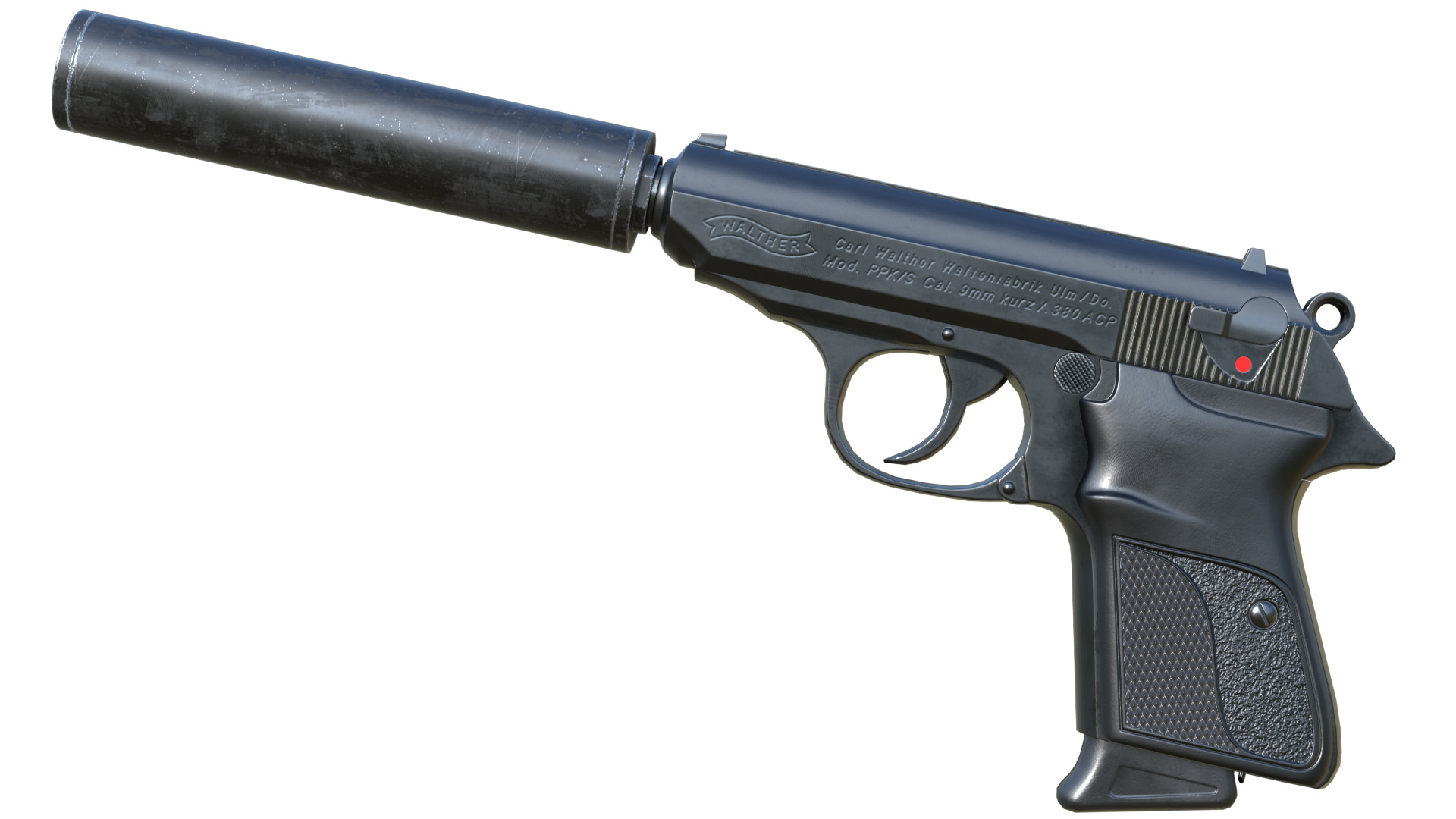 Walther PPK Low-poly 3D model_2