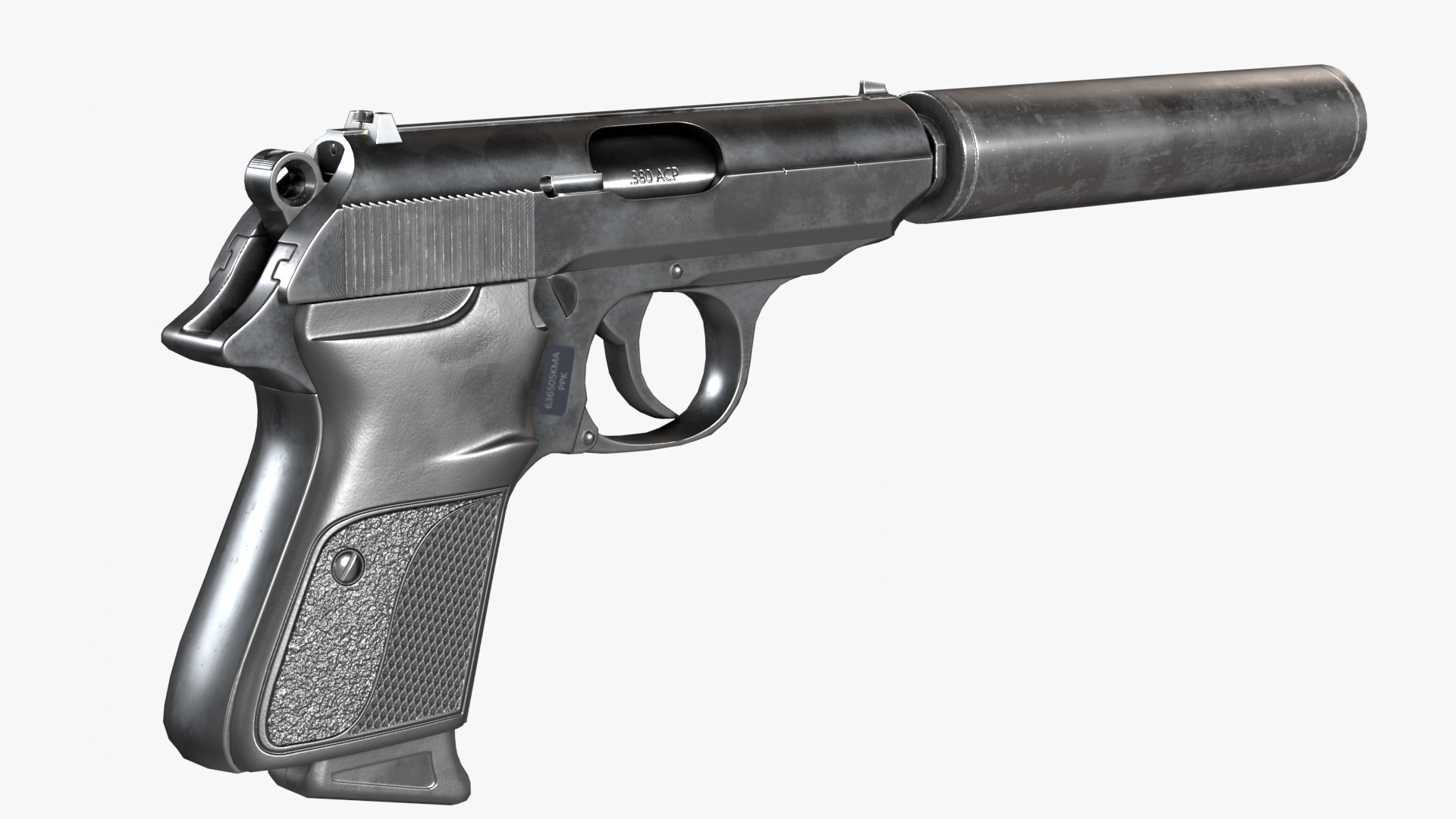 Walther PPK Low-poly 3D model_8