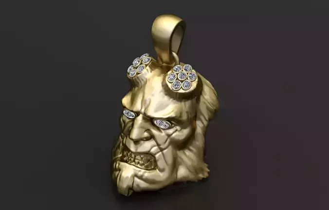 HELLBOY FACE PENDANT 3D PRINTABLE MODEL
