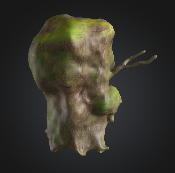 Moss Old Tree Trunk 3D model_1
