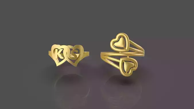 Beautiful Couple Ring - 0023 3D print model
